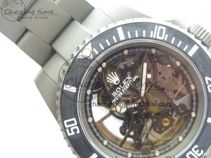 0522 Submariner 116610 Andrea Pirlo Sandblasted ROF Best Edition Carbon Bezel on Skeleton DIal SA TimelessDesign 2789
